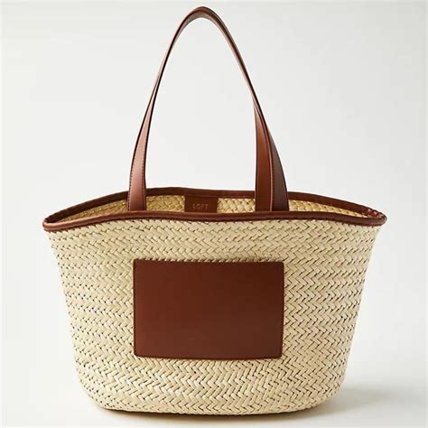 loewe basket bag dupe|loft's straw tote bag dupe.